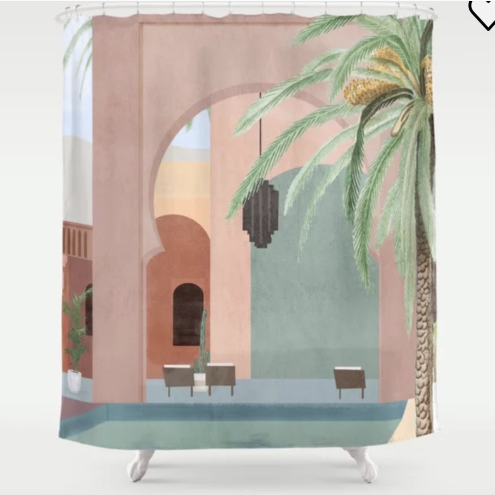 Moroccan Pool Shower Curtain